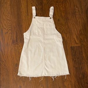 Divided H&M Women’s White Mini Overall Dress Sz 4